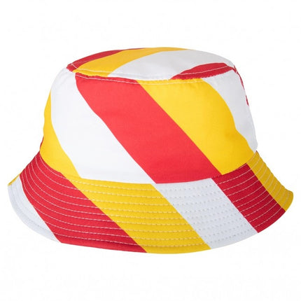 Cappello da pescatore rosso/bianco/giallo