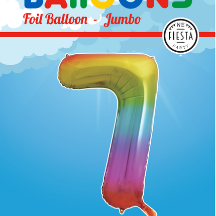 Palloncino in foil Figura 7 Rainbow XL 86cm vuoto