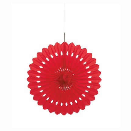 Ventaglio di carta rosso 40 cm