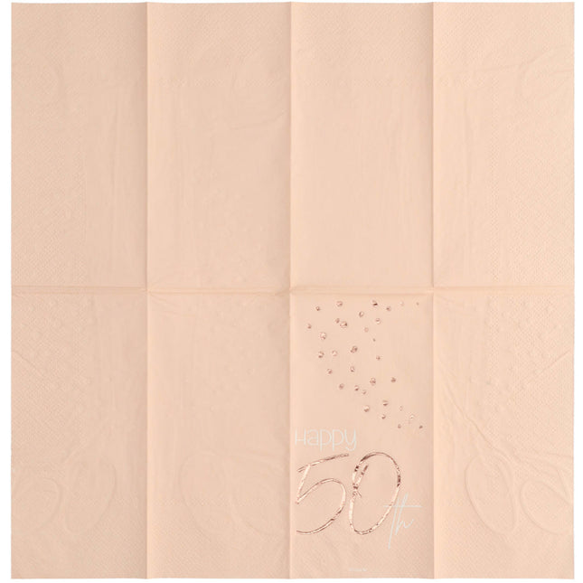 Tovaglioli 50 anni oro rosa 33cm 10pz