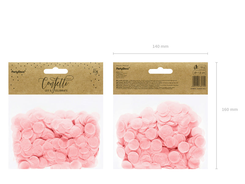 Coriandoli rotondi rosa chiaro