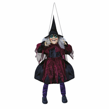 Decorazione di Halloween appesa Strega sull'altalena 1m