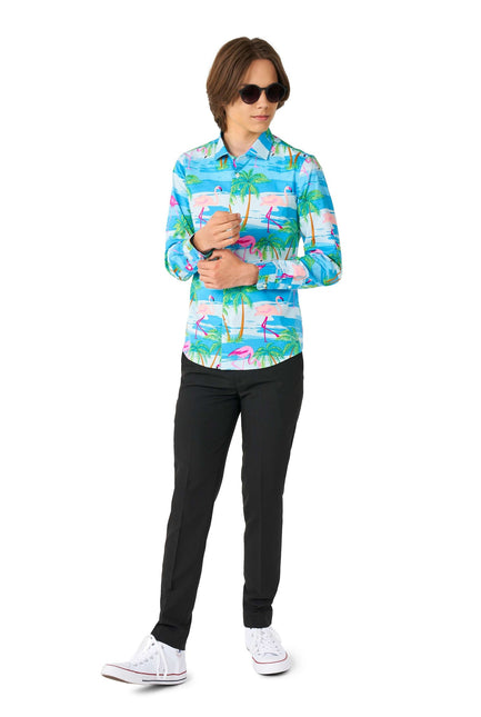 Camicia Hawaii Flamingo Teen Ragazzo Teen <tc>OppoSuits</tc>