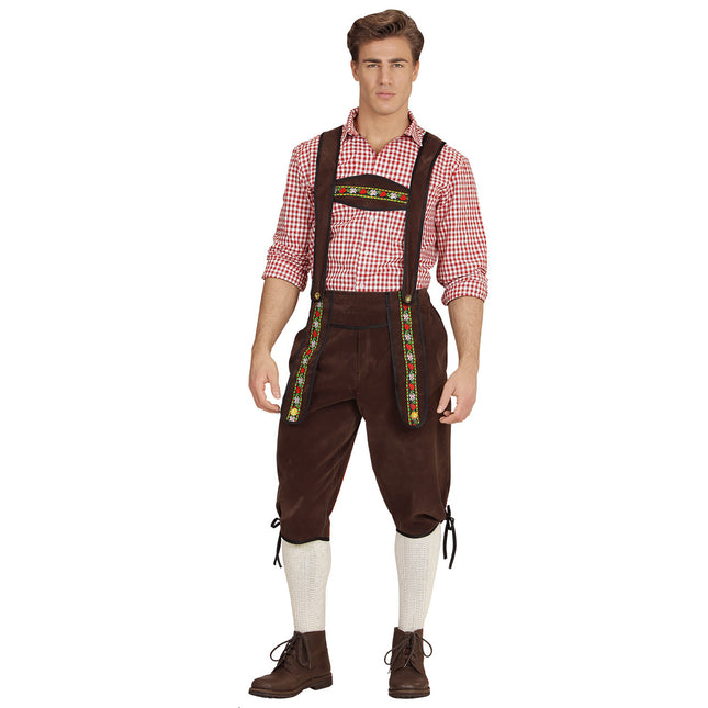 Oktoberfest Lederhosen Marrone Uomo