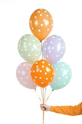 Palloncini colorati a pois 30 cm 6 pezzi