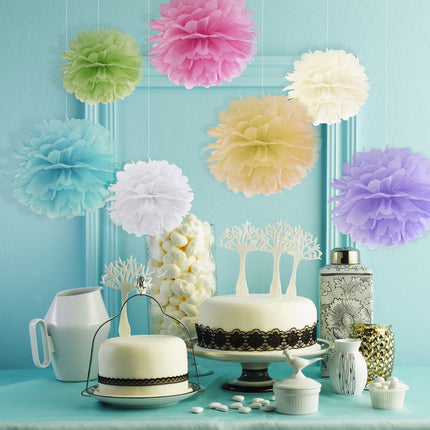 Pompon bianco 25 cm