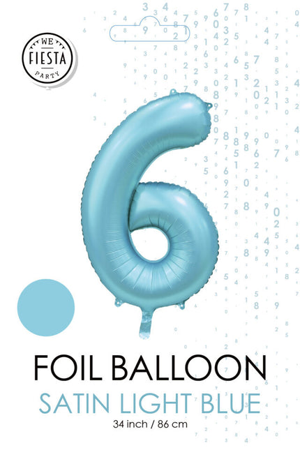 Palloncino figura azzurro 6 anni lucido 86 cm