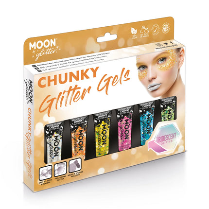 Moon Glitter Iridescent Chunky Glitter Gel Bianco 12ml