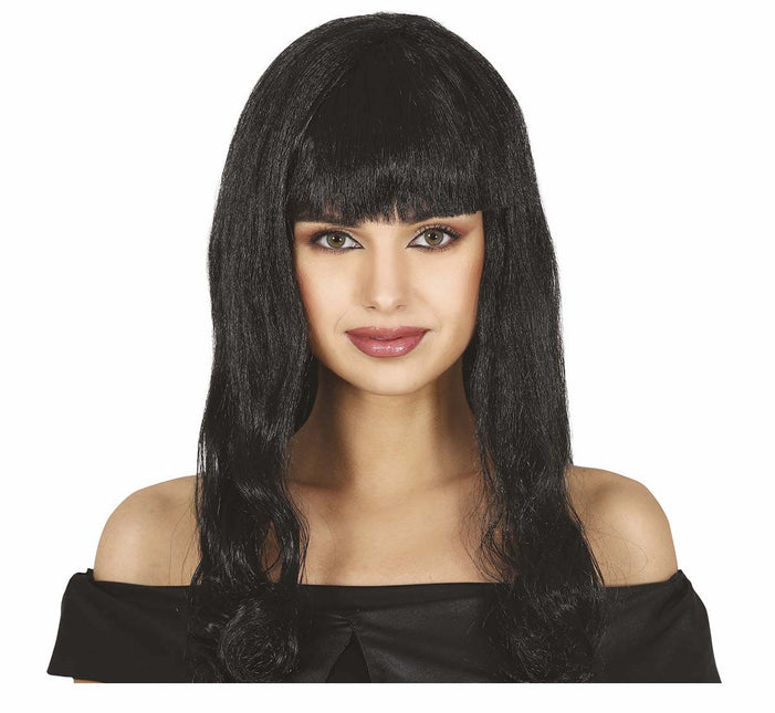Parrucca nera capelli lunghi
