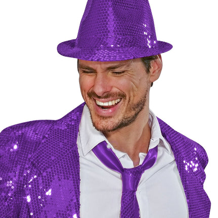 Cappello viola con paillettes