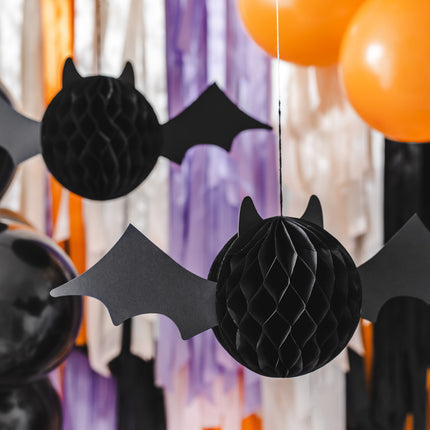 Pipistrello di Halloween a nido d'ape 45 cm