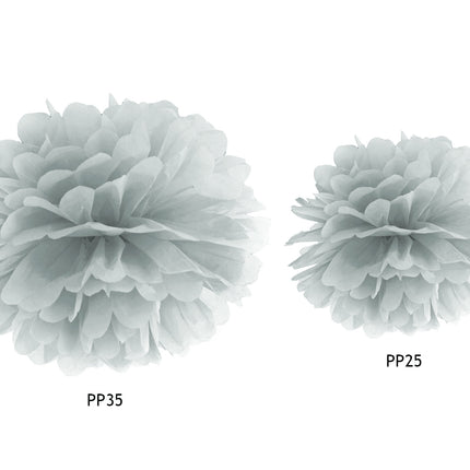 Pompon argento 35 cm