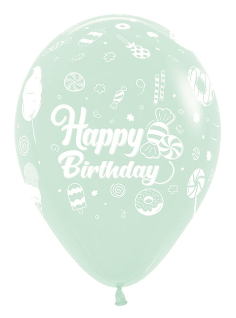 Palloncini Happy Birthday Sweet Pastel Matte Mix 30cm 25pz