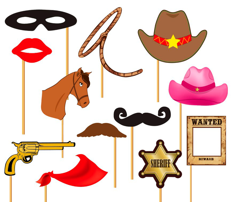 Photobooth Cowboy 12 pezzi