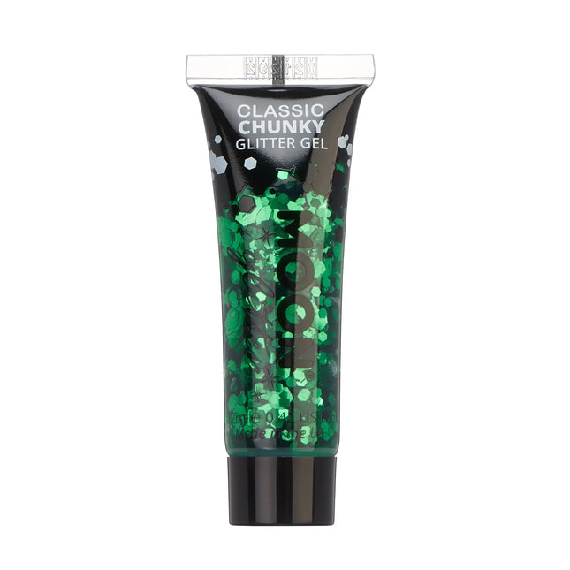 Moon Glitter Classic Chunky Gel Glitterato Verde 12ml