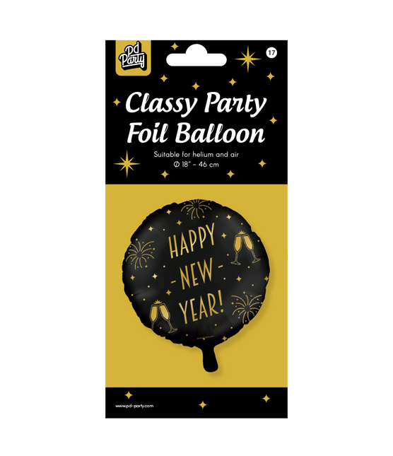 Palloncino ad elio Happy New Year vuoto 30cm