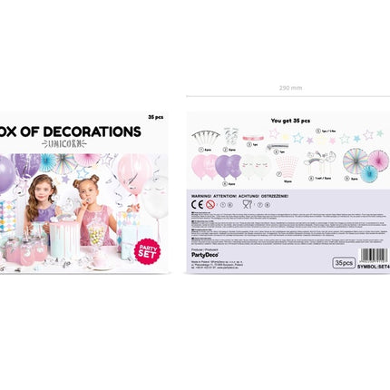 Set di decorazioni Unicorno 35 pezzi