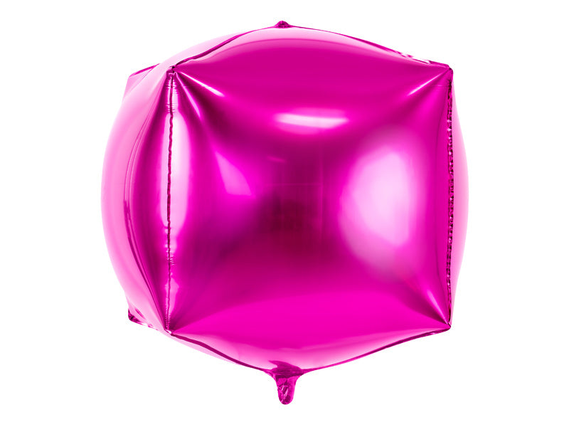 Cubo di palloncini ad elio fucsia vuoto 35 cm