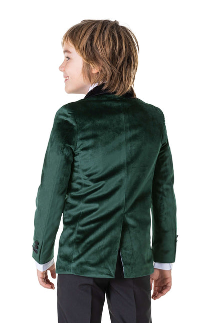 Blazer ragazzo in velluto verde scuro <tc>OppoSuits</tc>