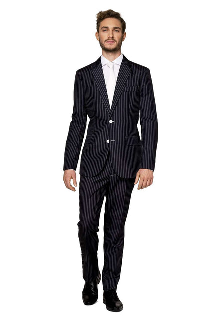Abito Gangster gessato nero da uomo <tc>Suitmeister</tc>