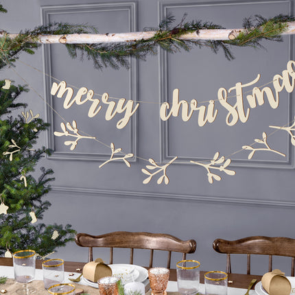 Bandiera in legno Merry Christmas 87 cm
