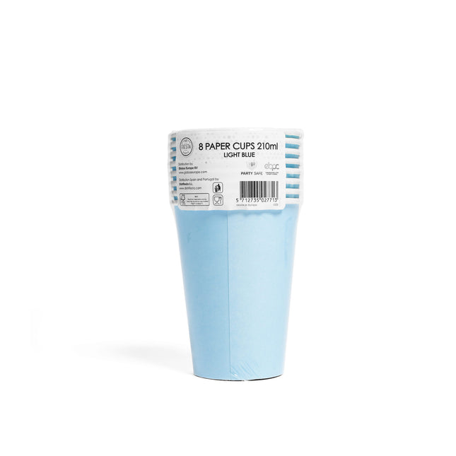 Bicchieri di carta azzurri 210ml 8pz