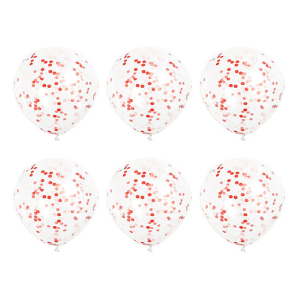 Palloncini a coriandoli rossi 40cm 6pz