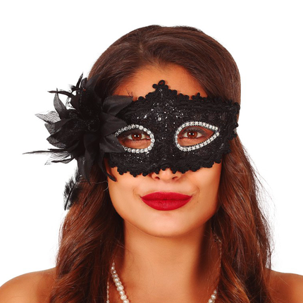 Maschera a fiori nera