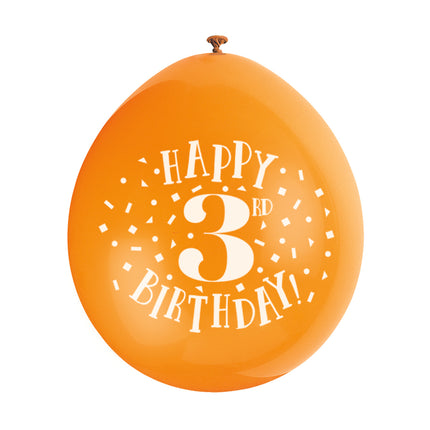 Palloncini Buon Compleanno 3 Anni 28cm 10pz