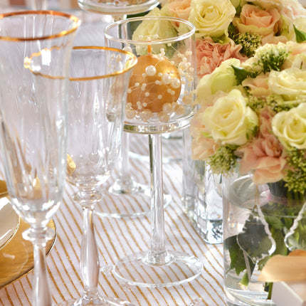 Tessuto Organza Bianco Strisce Oro 48cm 9m