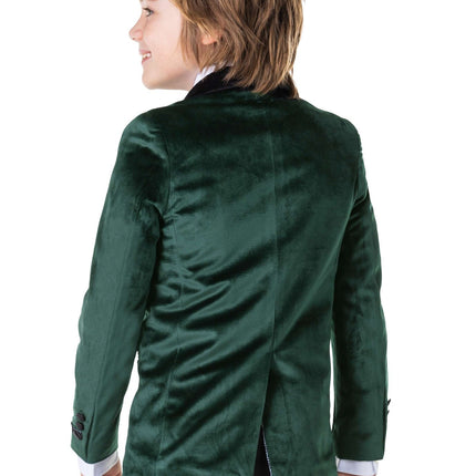 Blazer ragazzo in velluto verde scuro <tc>OppoSuits</tc>