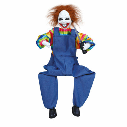 Bambola clown di Halloween con luci e suoni 70 cm
