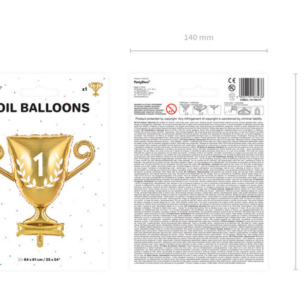 Palloncino ad elio Coppa dei Campioni Vuoto 64cm