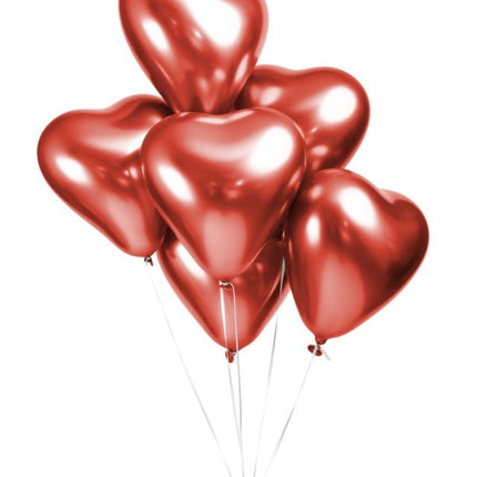 Palloncini a cuore rossi 30cm 6pz