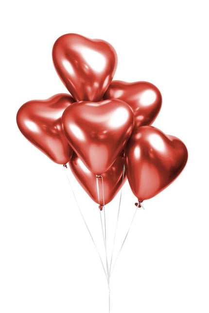 Palloncini a cuore rossi 30cm 6pz