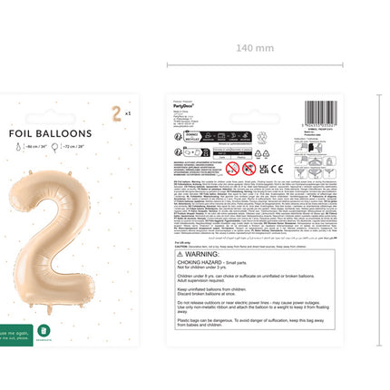 Palloncino figura 2 anni Beige Vuoto 72cm