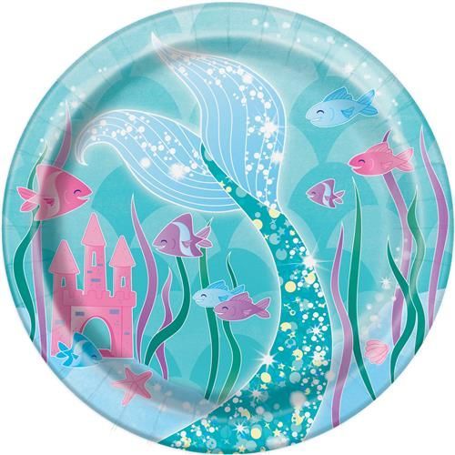 Piatti a forma di sirena 17cm 8pz