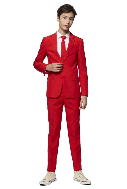 Ragazzo con tuta rossa adolescente <tc>OppoSuits</tc>
