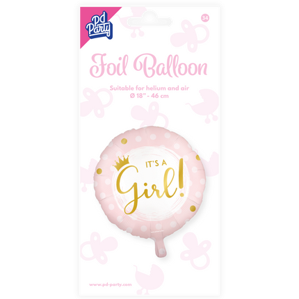 Palloncino ad elio nascita It's A Girl vuoto 45 cm