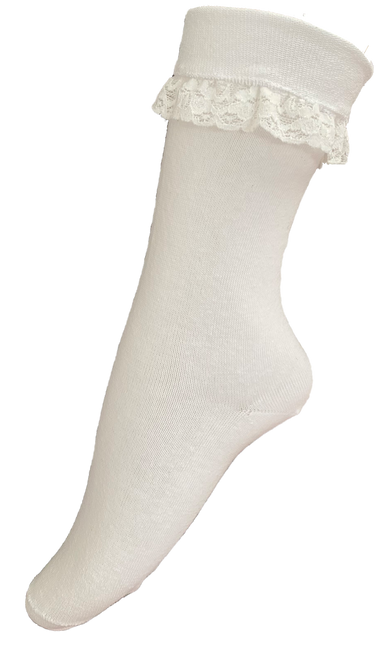 Calze Oktoberfest Bianche da donna corte con pizzo