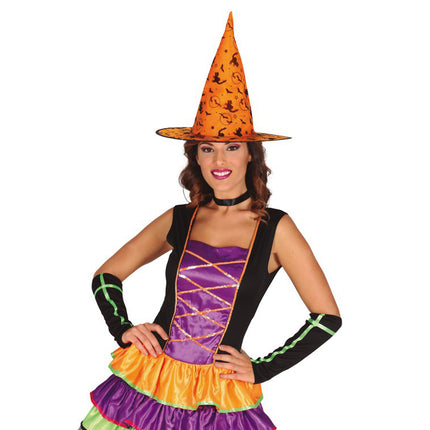 Cappello da strega di Halloween arancione