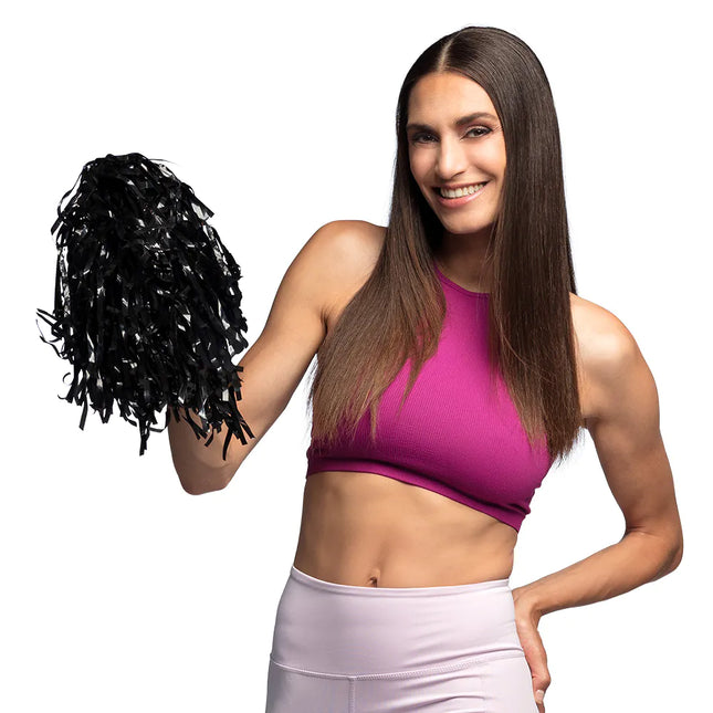 Pompom nero da 34 cm