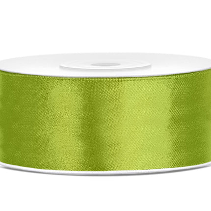 Nastro di raso verde lime 25mm 25m