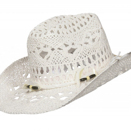 Cappello bianco da donna in paglia