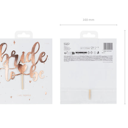 Cake topper rosa oro Sposa da 17,5 cm