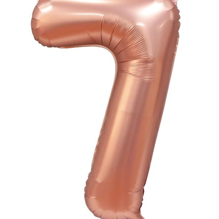 Palloncino con figura in oro rosa 7 anni lucido 86 cm
