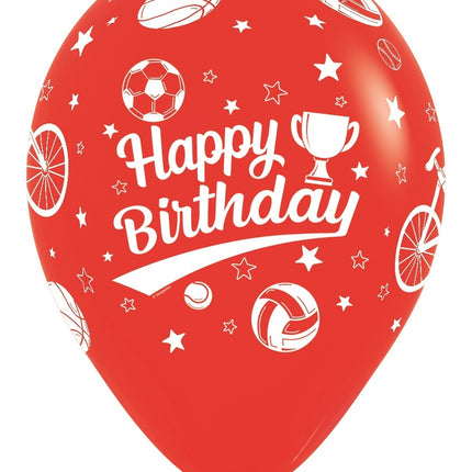 Palloncini Buon Compleanno Sport 30cm 25pz
