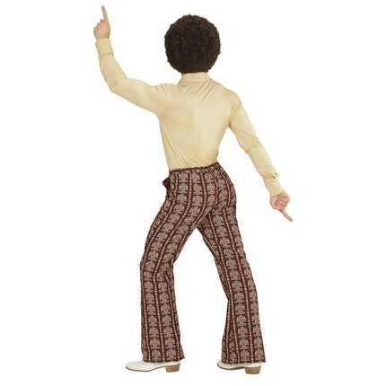 Pantaloni Disco 70S Marrone Uomo Old School