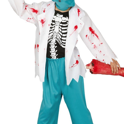Costume di Halloween da dottore bambino zombie