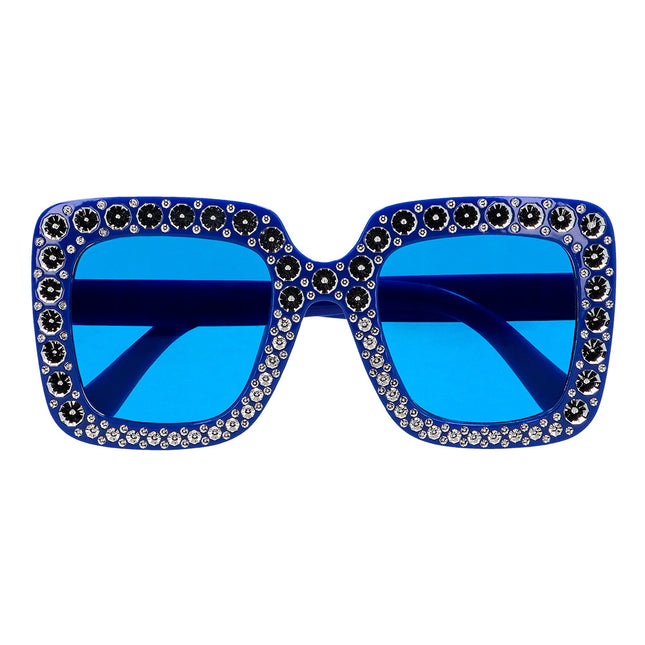 Occhiali blu glitterati